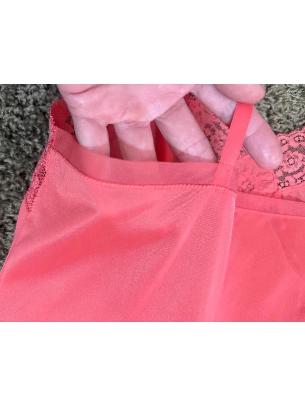 Vintage 1960's Coral Lacy Slip Dress from St. Michael of Britian size 36